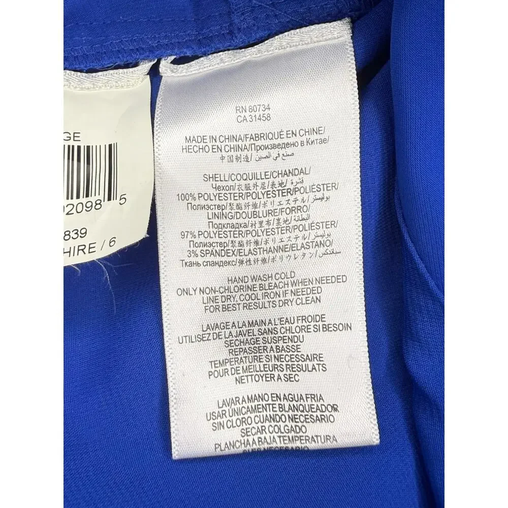 BCBGMAXAZRIA Women’s 6 Strapless Ruched‎ Cocktail Dress Sapphire Blue NEW - Picture 9 of 9